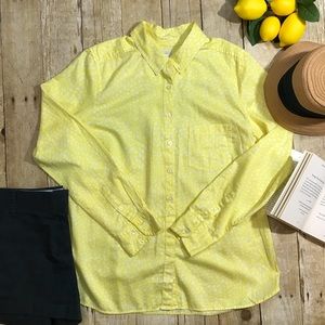 Gap button down Shirt with Yellow & White Pattern